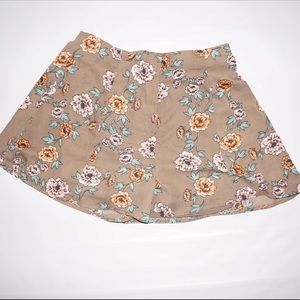 flowy floral shorts